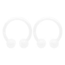 KJM FASHION 2 STK Flexibel Acryl Hufeisen Ohrringe 1,2mm 16 Gauge 8 mm 5/16 3mm Acryl Kugel Helix Rook Cartilage Septum Ohrringe Piercing Schmuck 3562 von KJM FASHION