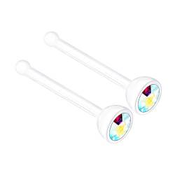 KJM FASHION Nasenstecker, flexibel, Bioflex-Messgerät, 20 g, 0,8 mm, Flesh Nostril, gerader Kristall, Piercing, Schmuck, 2 Stück, Kristall, Metall von KJM FASHION