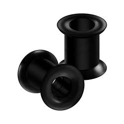 KJM Fashion 2 Stk Schwarz 8mm 0g Double Flared Ohr Tunnel Ear Flesh Plugs Dehner Stecker Ringe Expander Piercing Schmuck 5224 von KJM Fashion