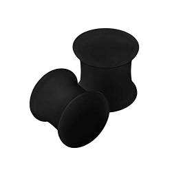 KJM Fashion 2 Stk Silicone Black 8mm 0g Double Flared Ohrschmuck Stab Plugs Ohr Stecker Dehnen Gauges Piercing Schmuck 2667 von KJM Fashion