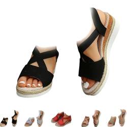 KJSAGFIUGF Dotmalls Wedge Sandals, Dotmalls Women's Comfy Orthotic Sandals (Black,37) von KJSAGFIUGF