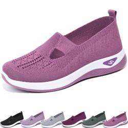 Women's Woven Orthopedic Breathable Soft Shoes, Zapatos Urtopédicos para Mujer (Purple,36) von KJSAGFIUGF