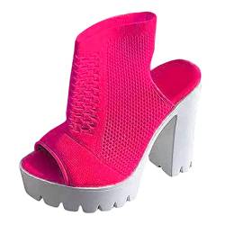 KKvoPiQ Baby Winter 21 Plateaustiefel Stiefeletten Schuhe Mund Stiefel Damen Für Damen Für Damen Für Damen Schwarze Stiefel Stiefel Damenstiefel Damen Stiefeletten Sommer Mit Absatz (Hot Pink, 38) von KKvoPiQ