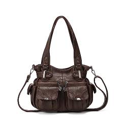 Geldbörsen und Handtaschen für Frauen Große Hobo Schultertaschen Weiches PU-Leder Multi-Tasche Tragetasche, Small #Kaffee von KL928