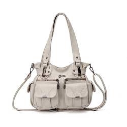 Geldbörsen und Handtaschen für Frauen Große Hobo Schultertaschen Weiches PU-Leder Multi-Tasche Tragetasche, Small#Light Grey von KL928