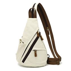 KL928 Canvas Sling Bag Rucksack Damen und Herren – Schulterrucksack Umhängetasche Crossbag Verstellbarem Schultergurt Perfekt für Outdoorsport, Wandern, Radfahren, Bergsteigen, Reisen von KL928