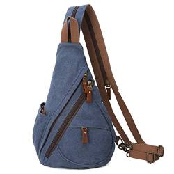 KL928 Canvas Sling Bag Rucksack Damen und Herren – Schulterrucksack Umhängetasche Crossbag Verstellbarem Schultergurt Perfekt für Outdoorsport, Wandern, Radfahren, Bergsteigen, Reisen von KL928