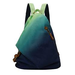 Retro Segeltuch Rucksack Canvas Vintage Rucksäcke Daypack Reisetasche Schulterrucksack für Herren Damen（6882-R#Blue#GrayishGreen） von KL928