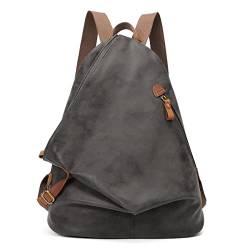 Retro Segeltuch Rucksack Canvas Vintage Rucksäcke PU Leder Daypack Reisetasche Schulterrucksack für Herren Damen（6882-PU-Black） von KL928