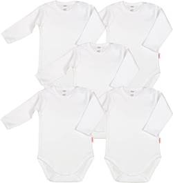 KLEKLE Baby Body - Body Langarm Unisex - 5er-Pack - mit Druckknöpfen - 100% Baumwolle - Babykleidung - Weiß - 104 von KLEKLE