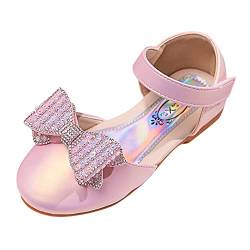 Kinderschuhe MäDchen 25 Prinzessin Schuhe Kleid Schuhe mit Bowknot Tanzschuhe Hochzeitsschuhe Glitzer Lederschuhe Pumps Schuhe Kinder Cosplay Schuhe Abendschuhe Weichen Sohle Sommerschuhe Sandaletten von KLGR