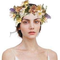 Braut Für Hochzeit Blumen Haarband Braut Blumen Stirnbänder Frauen Blumengirlanden Für Besondere Feiern Haarkranz von KLOVA