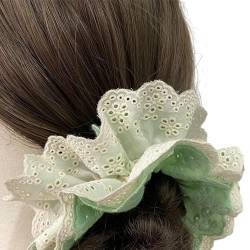 Elegantes Weißes Spitzen Haarseil Elastisches Haarband Modischer Pferdeschwanz Haarversorgung Für Frauen Mädchen Damenhaar von KLOVA