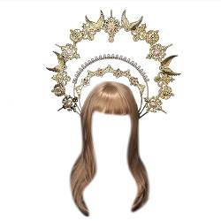 KLOVA DIY Perlen Stirnband Prinzessin Kopfschmuck Festzug Abschlussball Party Requisiten Aura Vintage Tiaras Haar Hoop für Gottheit Frauen von KLOVA