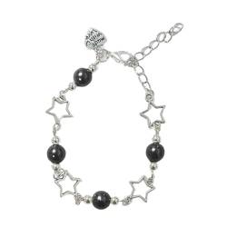 KLOVA Harajuku Stern Pentagramme Perlenarmband Für Frauen Vintage Ästhetischer Charme Verstellbare Kettenarmbänder Schmuck Geschenk Perlenarmbänder Für Teenager Mädchen von KLOVA