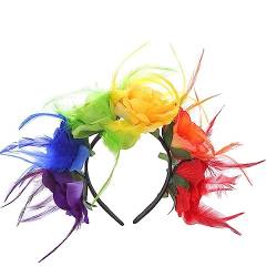 KLOVA Simulierte Blume & Feder Form Stirnband für Frauen Halloween Party Haar Hoop Haarband Frau Fotografieren Haarschmuck von KLOVA