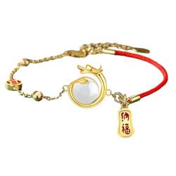 KLOVA Traditionelle Drachenarmbänder Handgefertigtes Perlenarmband Seilarmbänder Symbolische Perlenaccessoires Segensarmbandschmuck Handgefertigtes Perlenarmband von KLOVA