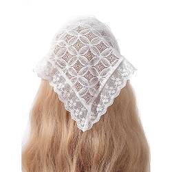 KLOVA Zartes Blumenmuster Spitze Turban Hot Girl Haar Schal Sheer Dreieck Stirnband für Frauen Fotoshooting Haarschmuck von KLOVA