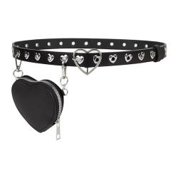 Punk Gürtel Mit Tragbare Tasche Erwachsene Mode Liebe Schnalle Bund Strap Tasche Tasche Teenager Kleidung Zubehör Tasche von KLOVA