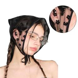 Weiches Und Bequemes Französisches Damen Haarband Mit Spitze Dreieckiges Kopftuch Elastisches Haarband Für Verschiedene Körpertypen Schal Stirnband von KLOVA