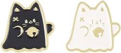 2 Stücke niedlich Spooky emaillierte Katze Brosche Damen/Herren/Kinder Brosche, Jacke/Revers/Rucksack Abzeichen dekorative Pins von KLUFO
