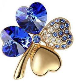 Lucky Leaf Brosche Pin Gold Glitter Diamant Kristall Brosche für Frauen Mädchen von KLUFO