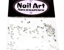 KM-Nails 140 Straßsteine Crystal/Irisierend ca. 1mm besonders klein und flach für Nailart von KM-Nails