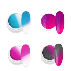 KM-Nails Thermogel Set UV und LED härtend mit 4 Top Farben je 5ml made in Germany von KM-Nails