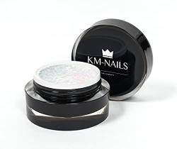 KM-Nails extrem Diamant Glitter Gel weiß irisierend 15ml LED und UV härtend von KM-Nails