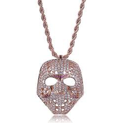MoCa Hip Hop Iced Out Bling CZ Diamant Retro Maske Anhänger Kette Einzelne Halskette von KMASAL