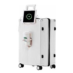 KMAYVIEW Erweiterbarer Handgepäckkoffer mit Rollen/USB-Anschluss/Getränkehalter // TSA-Zollschloss-Koffer für Reisen, Urlaub von KMAYVIEW