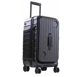 KMAYVIEW Tragbarer Koffer, doppelt offener Design-Koffer mit großem Fassungsvermögen, mit Getränkehalter/TSA-Zahlenschloss/Rädern, geeignet für Reisen von KMAYVIEW