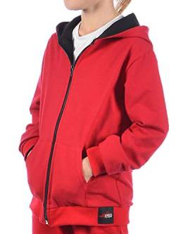 KMISSO Mädchen Kapuzen Sweatjacke 30323 Rot 128 von KMISSO