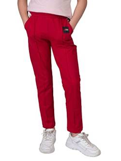 Kinder Mädchen Stoff Freizeit Sport Hose 30360 Rot 134 von KMISSO