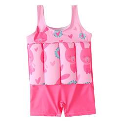 KMKM Baby Mädchen Float Suit, Kinder Bojen-Badeanzug mit Herz-Motiv, Badeanzug mit Schwimmhilfe, Training Swimwear Bojenanzüge für Strand Baden Kleinkind/Kinder von KMKM