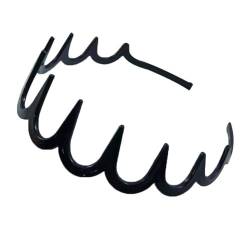 KMOCEPLY Zick-Zack-Stirnband für Damen und Mädchen, Kunststoff-Zahn-Haarkamm, Stirnband, schwarz, Haarreif, Haarband, Multi-Stil, Unisex, flexible Stirnbänder, Zubehör, gewelltes gezahntes Haarband (1 von KMOCEPLY