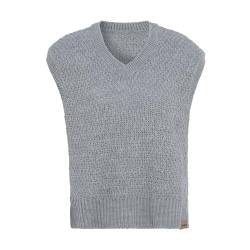 KNIT FACTORY - Luna Gestrickte Spencer - Strickweste - Damen Slipover - Gestrickter ärmelloser Pullover - Grau - 40/42 von KNIT FACTORY