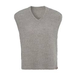 KNIT FACTORY - Luna Gestrickte Spencer - Strickweste - Damen Slipover - Gestrickter ärmelloser Pullover - Iced Clay - 36/38 von KNIT FACTORY