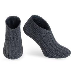 KNIT FACTORY - Miles Hausschuhe - Socken für Damen und Herren - Gestrickte Pantoffeln - Anthrazit - 36-40 von KNIT FACTORY