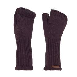 Knit Factory - Cleo Handstulpen - Fingerlose Handschuhe - Gestrickte Handschuhe für Winter - Damen Handstulpen aus Wolle - Hochwertige Qualität - Aubergine von KNIT FACTORY