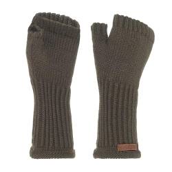Knit Factory - Cleo Handstulpen - Fingerlose Handschuhe - Gestrickte Handschuhe für Winter - Damen Handstulpen aus Wolle - Hochwertige Qualität - Cappuccino von KNIT FACTORY