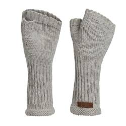 Knit Factory - Cleo Handstulpen - Fingerlose Handschuhe - Gestrickte Handschuhe für Winter - Damen Handstulpen aus Wolle - Hochwertige Qualität - Iced Clay von KNIT FACTORY