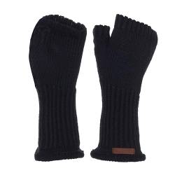 Knit Factory - Cleo Handstulpen - Fingerlose Handschuhe - Gestrickte Handschuhe für Winter - Damen Handstulpen aus Wolle - Hochwertige Qualität - Navy von KNIT FACTORY