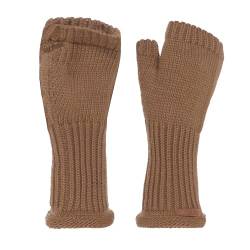 Knit Factory - Cleo Handstulpen - Fingerlose Handschuhe - Gestrickte Handschuhe für Winter - Damen Handstulpen aus Wolle - Hochwertige Qualität - Nude von KNIT FACTORY