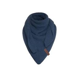 KNIT FACTORY - Coco Dreiecksschal Junior - Mädchen Strickschal mit Wolle - Halstuch Kinder - Blauer Kinderschal - Umschlagtücher aus Hochwertige Qualität - Kinder Schal - 140x60 cm - Jeans von KNIT FACTORY