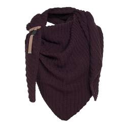 KNIT FACTORY - Demy Dreiecksschal - Damen Strickschal mit Wolle - Winterschal - Herbst & Winter Essentials - Winter Dreieckstuch - Tuch Schal für Winter - Hochwertige Qualität - 190x85 - Aubergine von KNIT FACTORY