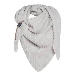 Knit Factory - Demy Dreiecksschal - Damen Strickschal mit Wolle - Winterschal - Herbst & Winter Essentials - Winter Dreieckstuch - Tuch Schal für Winter - Hochwertige Qualität - 190x85 cm - Beige von KNIT FACTORY