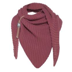 Knit Factory - Demy Dreiecksschal - Damen Strickschal mit Wolle - Winterschal - Herbst & Winter - Winter Dreieckstuch - Tuch Schal für Winter - Hochwertige Qualität - 190x85 - Stone Red von KNIT FACTORY