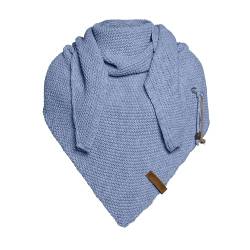 KNIT FACTORY - Dreiecksschal Coco - Damen Strickschal mit Wolle - Umschlagtuch für den Herbst und Winter - Winterschal - Dreieckstuch - Hochwertige Qualität - XXL Schal - 190 x 85 cm - Indigo von KNIT FACTORY