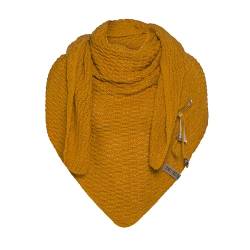 Knit Factory - Dreiecksschal Jaida - Damen Strickschal mit Wolle - Hochwertige Qualität - XXL Schal - 190 x 85 cm - Ocker von KNIT FACTORY